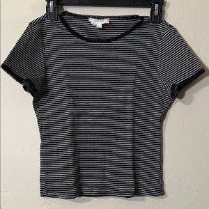 Pink Rose women’s Black and White Striped Tee Size Medium